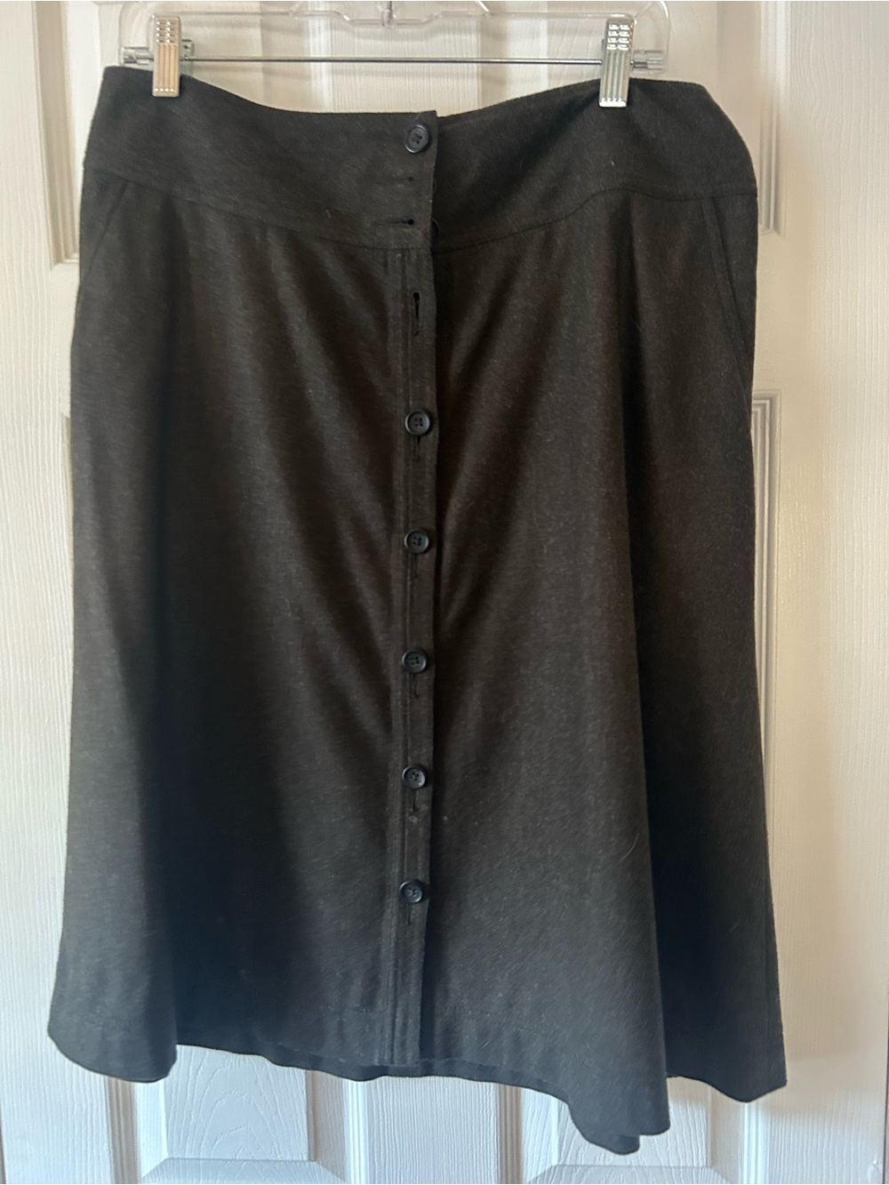 Banana republic Classic dark green Button-Front Women's Skirt wool
